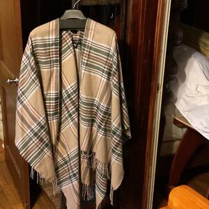 Plaid Tan and Brown Women's Shawl
